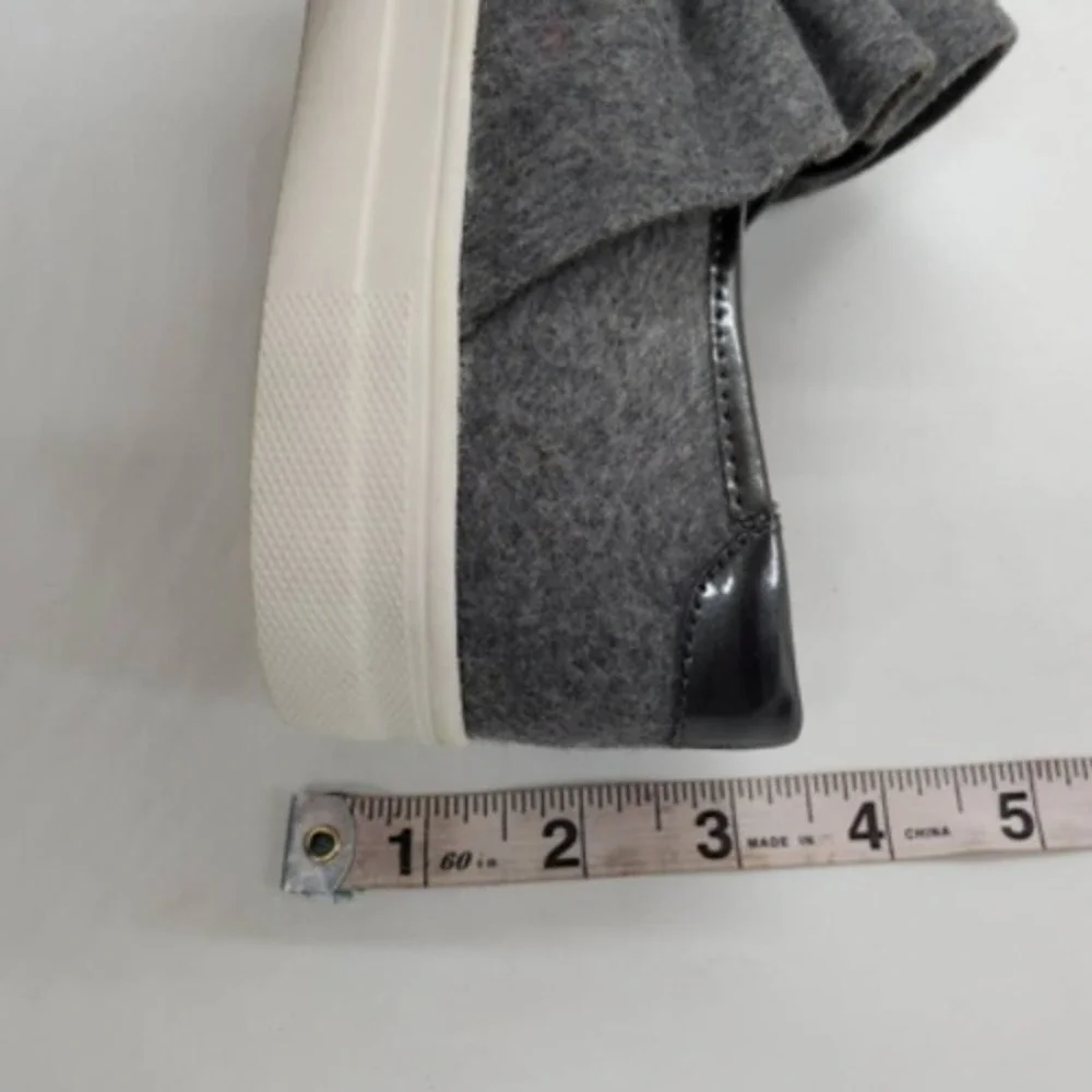 Nina Shoes Womens Ivani Sneakers Gray Heathered Ruffle Low Top Round Toe 6